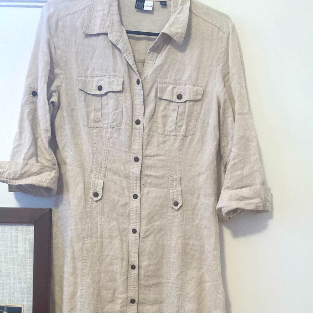 Saks Fifth Avenue size 6 dress (natural linen color)